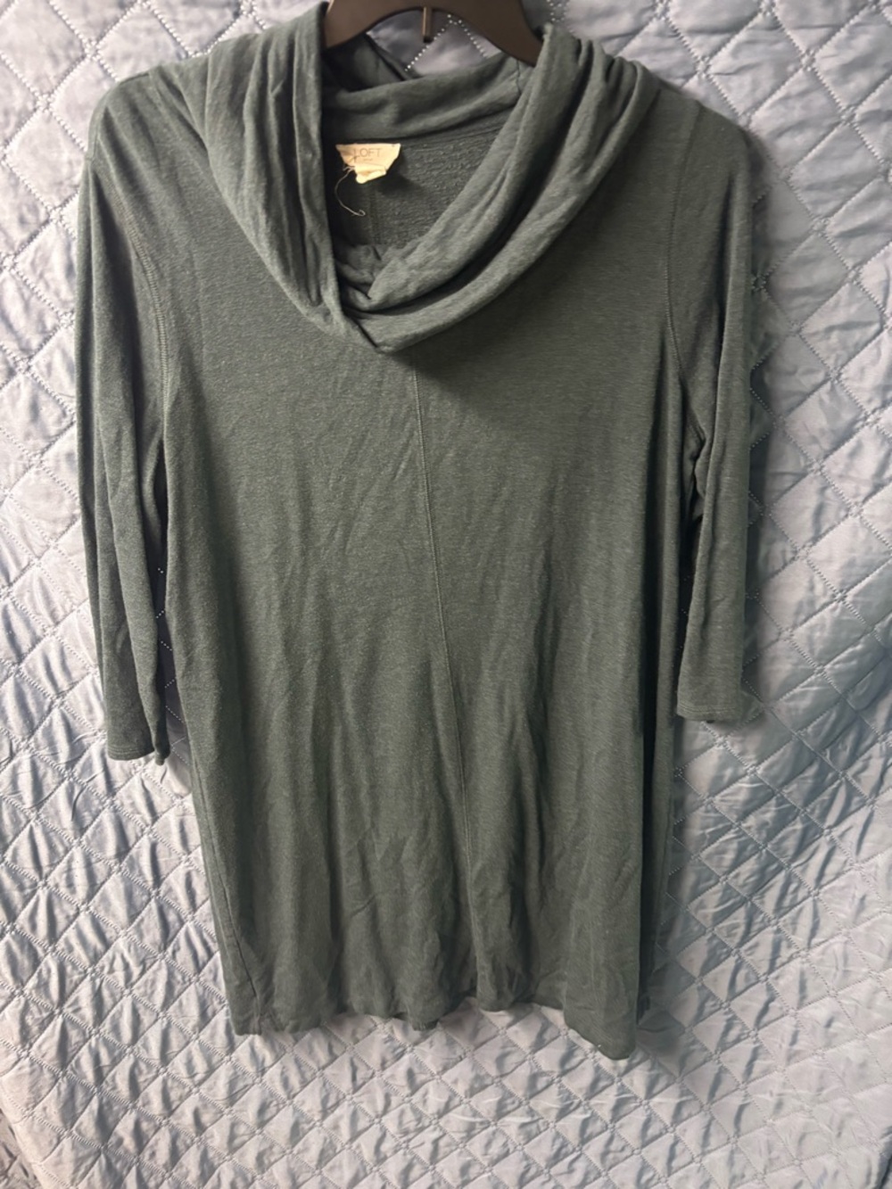 LOFT Olive Green Cowl Neck Midi Dress